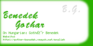 benedek gothar business card